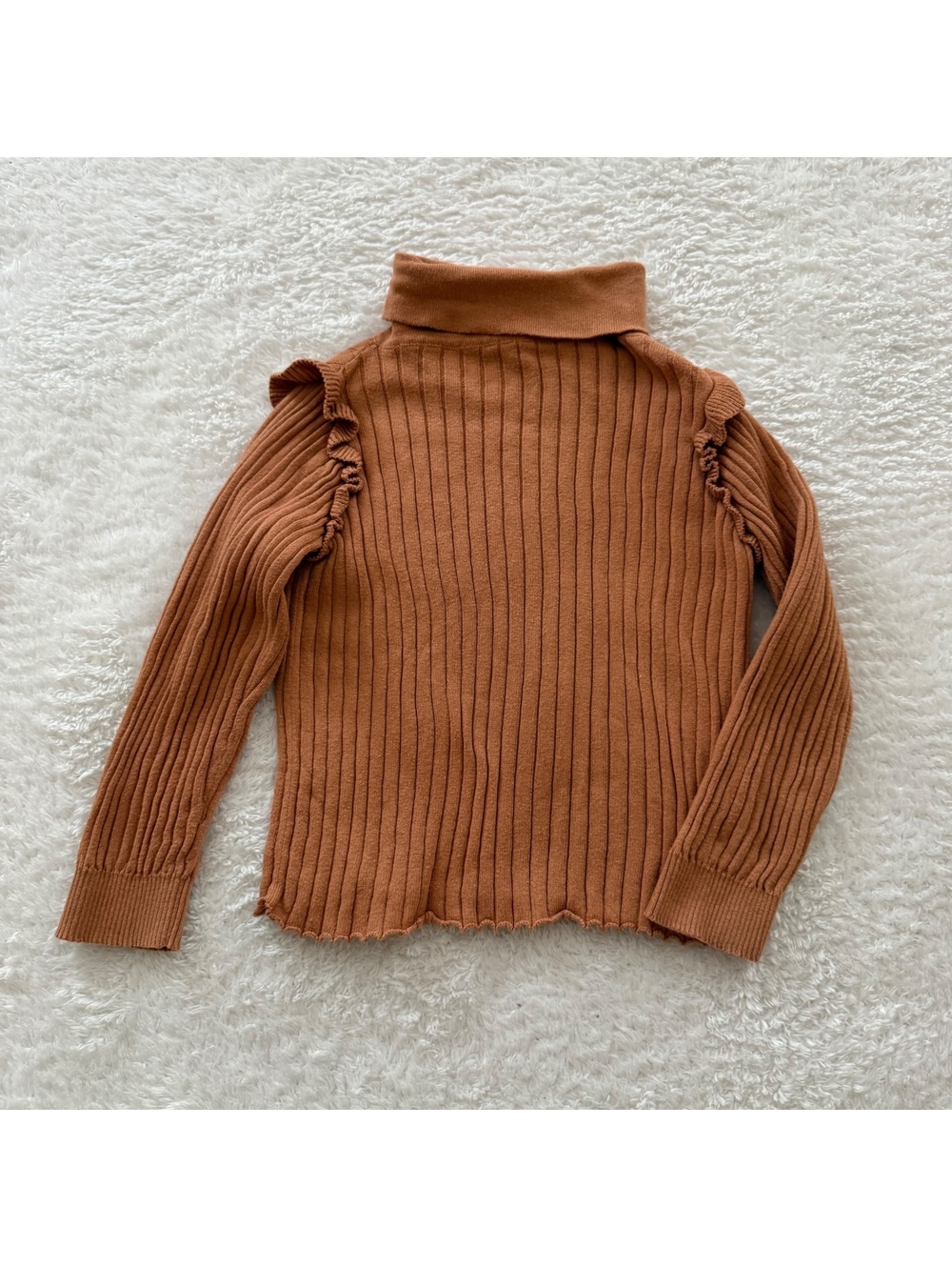 5/6 Misha + Puff Rib Knit Turtle Neck Top